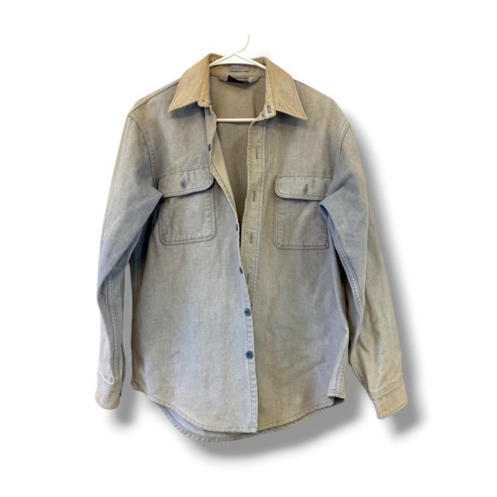 Big Mac Chambray Work Shirt Blue Chamois Cloth Vintage 70s Thrashed Grunge READ